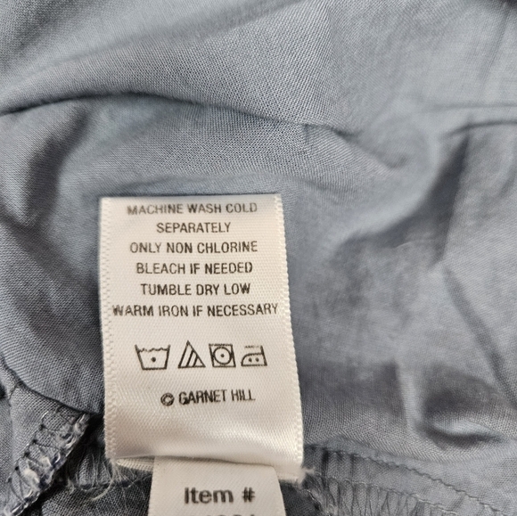 Garnet Hill Kids Blue Chambray Embroidered Sheath Dress Size 14 Girls Q75 - Picture 6 of 9